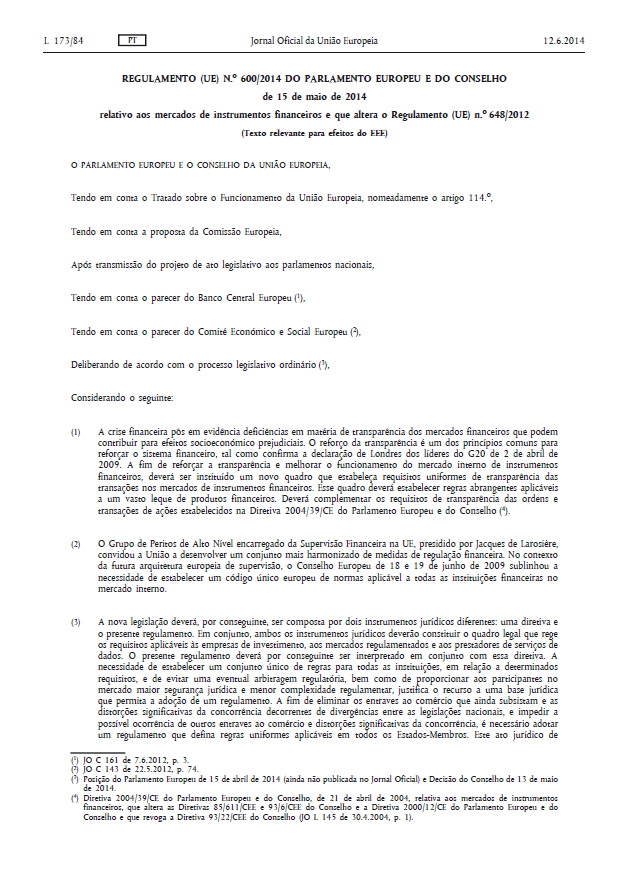 Regulamento (UE) n.º 600/2014