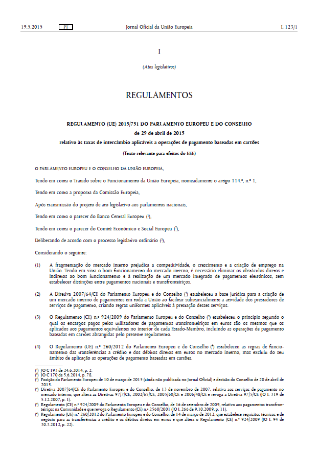 Regulamento (UE) 2015/751