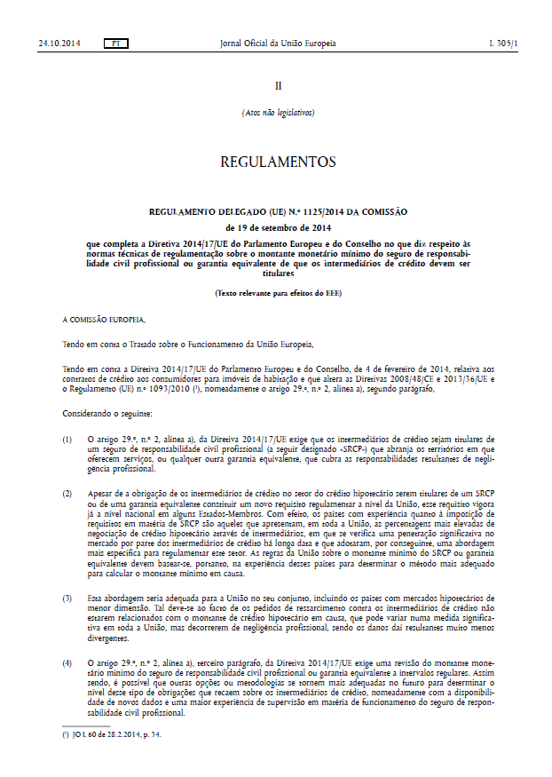 Regulamento delegado (UE) n.º 1125/2014