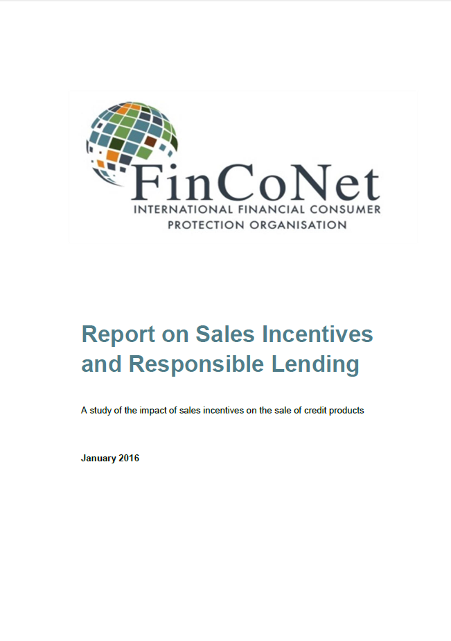 FinCoNet report on sales incentives and responsible lending