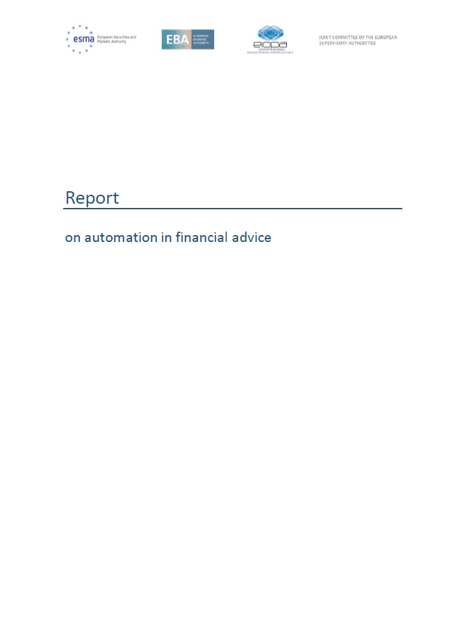 Report on automation in financial advice