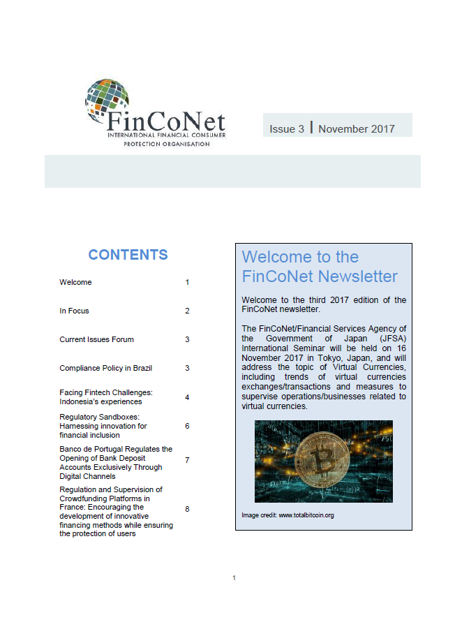 FinCoNet - Newsletter November 2017