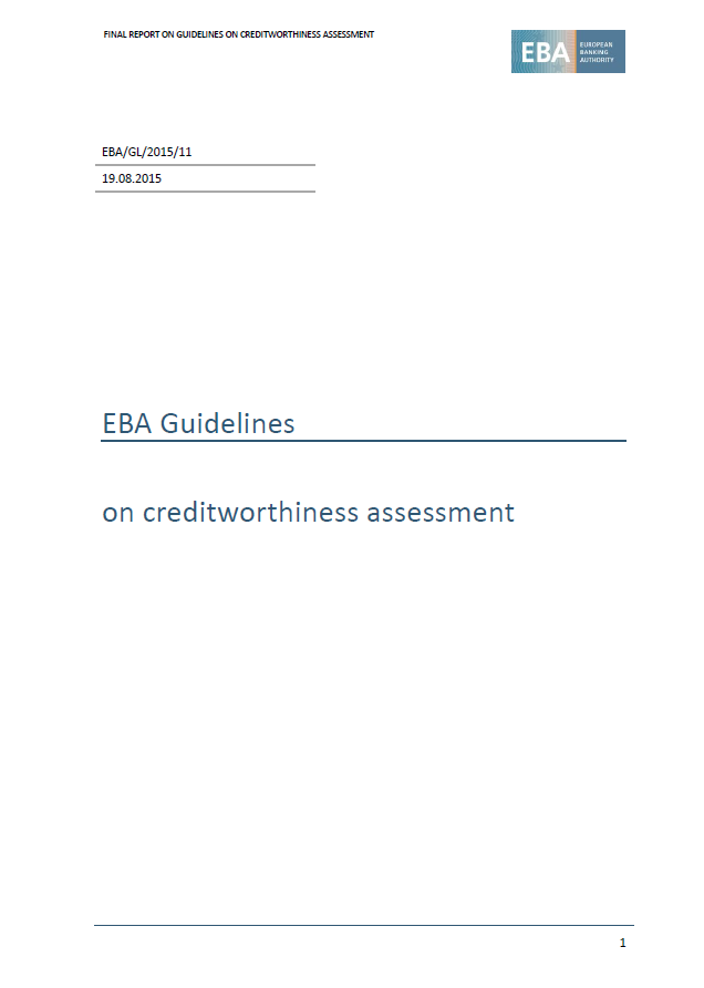 Guidelines on creditworthiness assessment