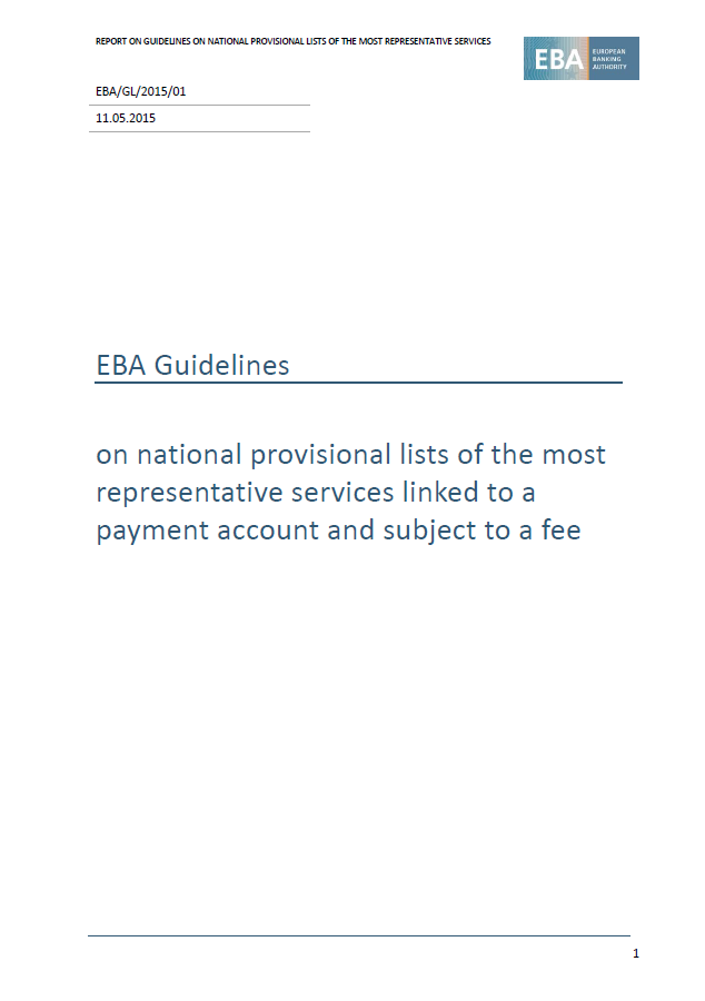Guidelines on national provisional lists of the most representative services
