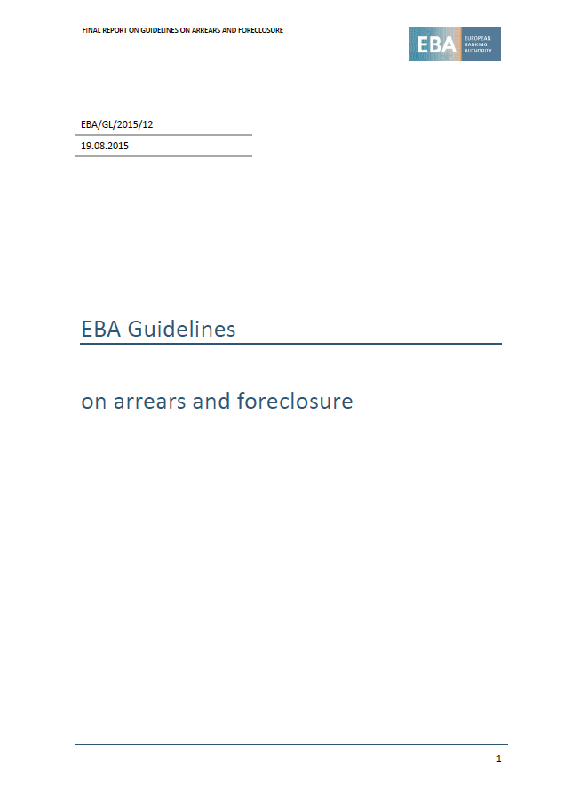 Guidelines on arrears and foreclosure