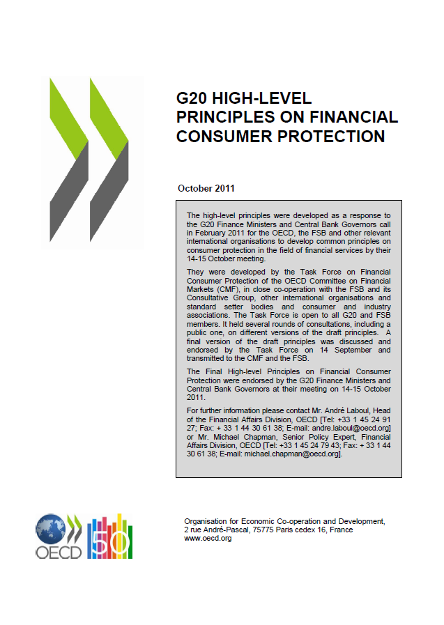 G20 High-level principles on financial consumer protection