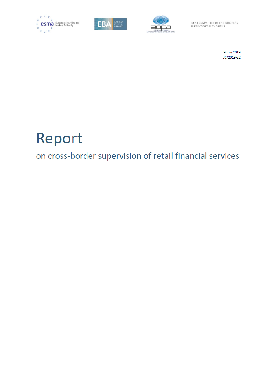 Report on cross-border supervision of retail financial services