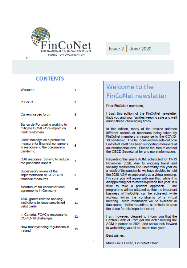 FinCoNet - Newsletter June 2020