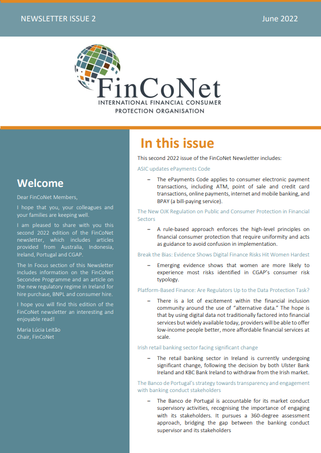 FinCoNet - Newsletter June 2022