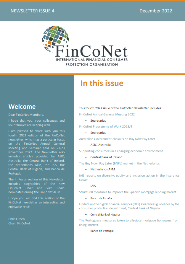 FinCoNet - Newsletter December 2022