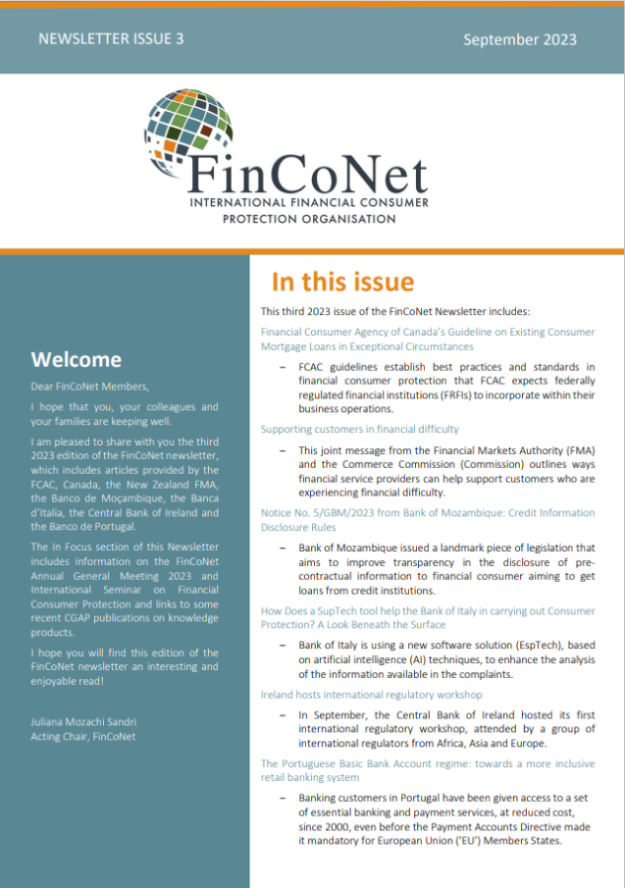 FinCoNet - Newsletter September 2023